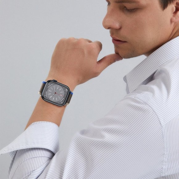 NEW GRAY-BLUE Velcro Loop Strap for Apple Watch - Picture 6 of 8